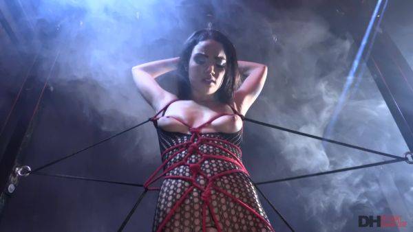 Busty brunette fucks while being roped and totally submissive - xbabe.com on poweredporn.com