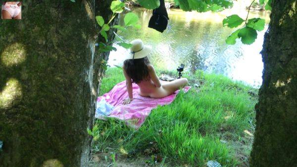 Solo Girl Exhibiting Outdoor At The River - voyeurhit.com on poweredporn.com