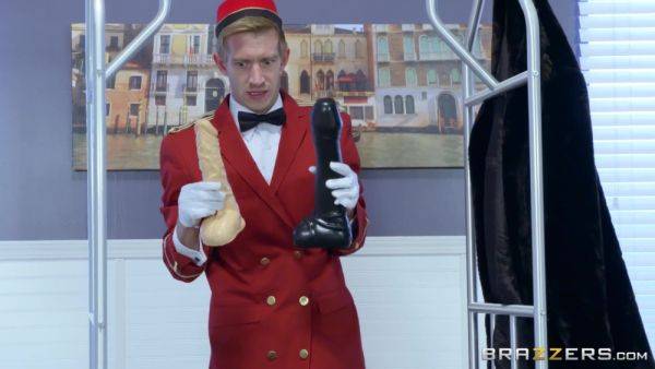 Big-titted pornstar in black stockings gets fucked in the hotel room - xtits.com on poweredporn.com