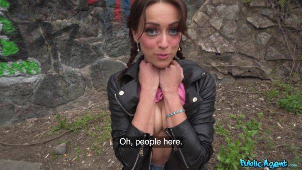 Perky Tits Brunette Sex Doll Street Prank - Martin Gun - xhand.com - France on poweredporn.com