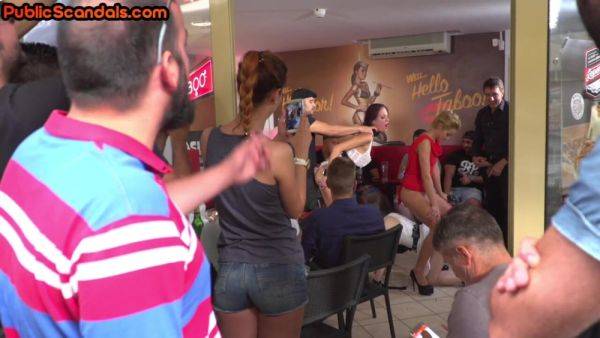 Public babes pissed and fucked in orgy in front of voyeurs - txxx.com on poweredporn.com