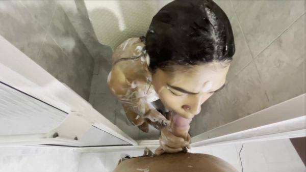 This Slut With Her Body Full Of Foam Has Her First Video Sucking My Dick How Is She Doing? - hclips.com on poweredporn.com