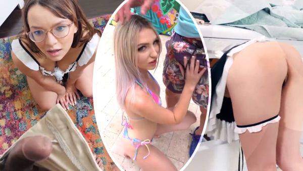 Macy, the cutest little maid you've ever seen, is here to clean up your mess! - ExxxtraSmall - sexu.com on poweredporn.com