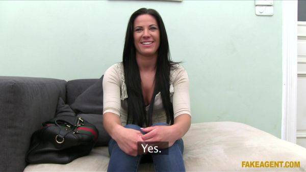 Sexy Brunette Andi gets naked for money - solo striptease in lingerie - xhand.com - Czech Republic on poweredporn.com