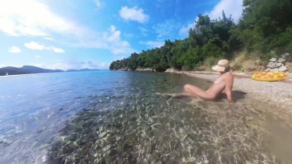 Cute Girl Plays In The Ocean - upornia.com on poweredporn.com