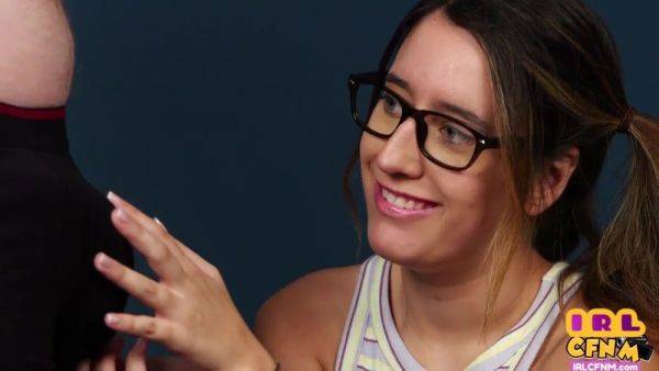 Amateur 21yo CFNM gal with glasses sucks n jerks cock 4 cum - txxx.com - Britain on poweredporn.com