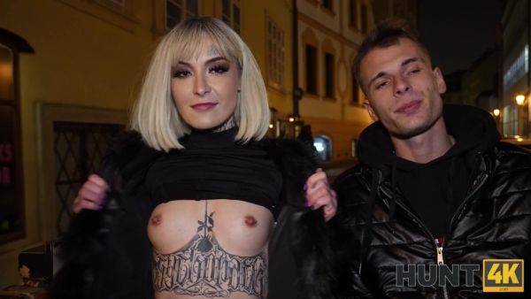 Tattooed blonde whore cheated on her cuckold boyfriend for money POV - anysex.com on poweredporn.com