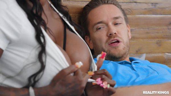 Ebony Mystique gets a good dicking from her stepson - xtits.com on poweredporn.com