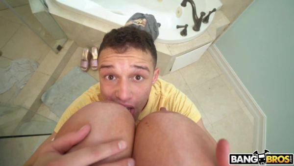 Johnny Love fucks wet tanned mature in shower and all over the house - xtits.com on poweredporn.com