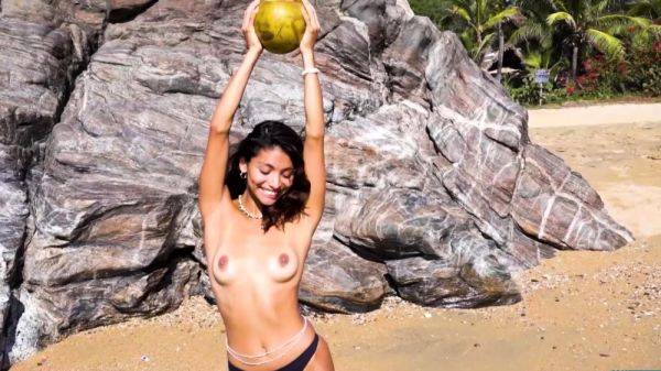 Tiny Mexican teen naked on the beach - drtuber.com - Mexico on poweredporn.com