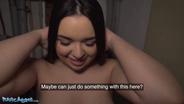 Spanish Brunette flaunts massive natural tits in the snow & begs for a cumshot - sexu.com - Spain on poweredporn.com