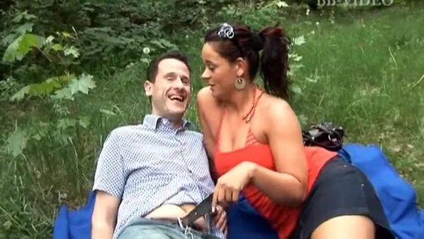 German Brunette Spreads A Sheet Outdoors To Try Out New Positions As She Gets Penetrated - upornia.com - Germany on poweredporn.com