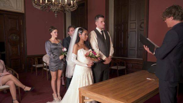 Ebony bride fucked by hubby's father and soaked in his sperm - xbabe.com on poweredporn.com