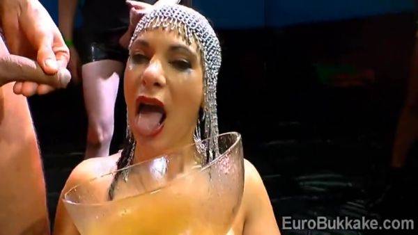 Filthy European Hottie Goes Wild While The Golden Rain - hclips.com on poweredporn.com