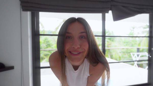 Adorable girl is about to get busy with the client's huge dick - anysex.com on poweredporn.com