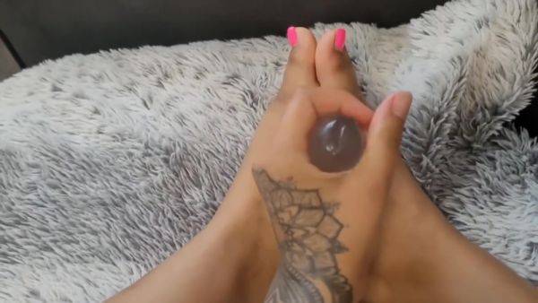 Would You Like To See My Hot Feet And How I Have The Cock Between Them? - upornia.com on poweredporn.com