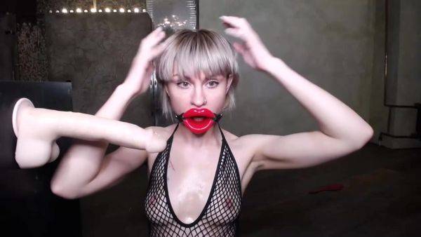 Astounding Giant Dildo Deep Throat Show - upornia.com on poweredporn.com