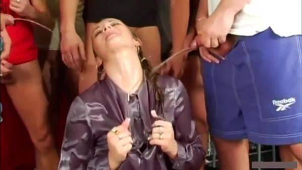 Pissing And Bukkake Gangbang Porn Video - videomanysex.com on poweredporn.com