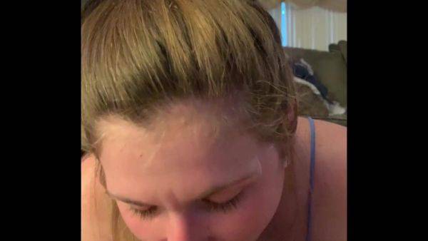 Wife's Blue Dress BJ During Lunch Break - anysex.com on poweredporn.com