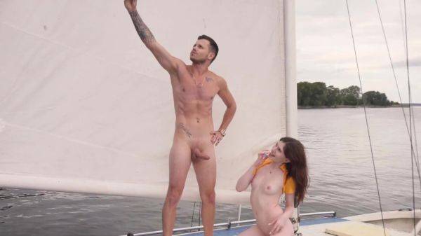 The date with redhead on a boat - anysex.com on poweredporn.com