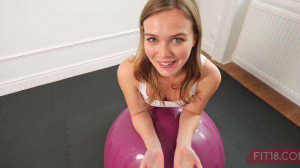 Petite teen Stella Sedona uses trainer's dick for cardio workout - anysex.com on poweredporn.com