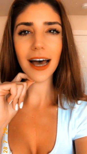 Amateur busty brunette masturbates and does hand job - drtuber.com on poweredporn.com