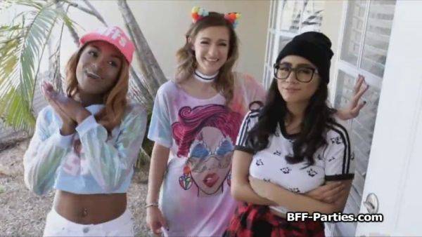 Watch these big-titted babes get fucked hard by the arcade machine in interracial foursome action! - sexu.com on poweredporn.com