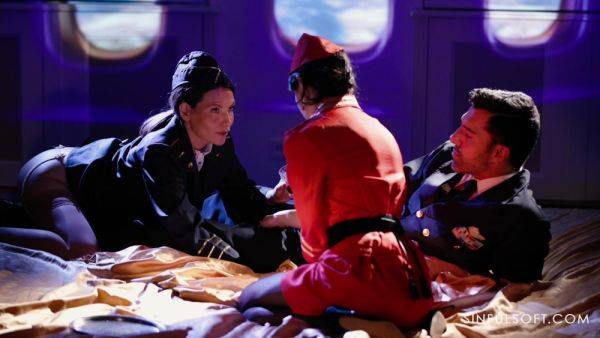 Needy females swap the captain's dick in fabulous mid flight fantasies - hellporno.com on poweredporn.com