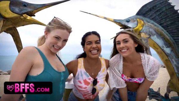 Horny Babes reverse gangbang Lucky Stud & they just met each other in a steamy POV foursome - sexu.com on poweredporn.com