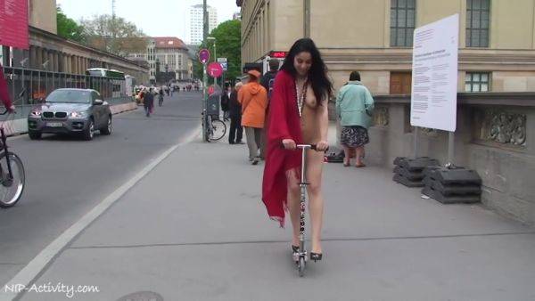 Sexy Brunette Silena Outdoor Public - upornia.com on poweredporn.com