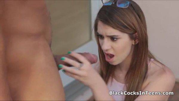 Watch this hot, perky teen ride a huge black cock like a pro - sexu.com on poweredporn.com