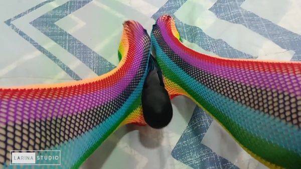 Foot Fetish With Sexy Colored Stockings - upornia.com - Colombia on poweredporn.com