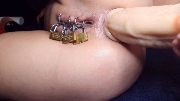 Pussy on lock while in teen ass long dildo amateur hot - anysex.com on poweredporn.com