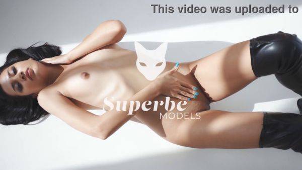 Victoria Mur sensually teases with small tits and spread legs - sexu.com on poweredporn.com