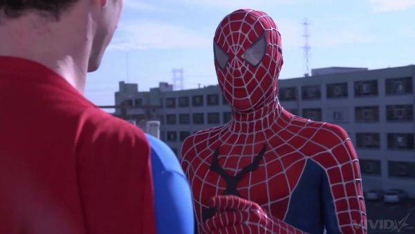 Caged brunette slammed by Spiderman's endless cock in ruthless kinks - hellporno.com on poweredporn.com