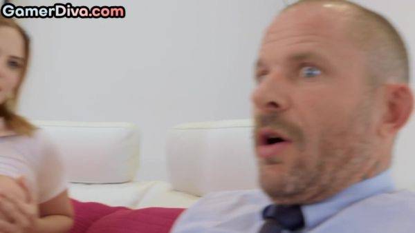 Gaming babe drilled by big white dick in wet pussy hole - txxx.com on poweredporn.com