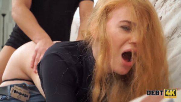 Busty blonde debt collector pays off her debt with anal sex and busty sex - sexu.com - Russia on poweredporn.com