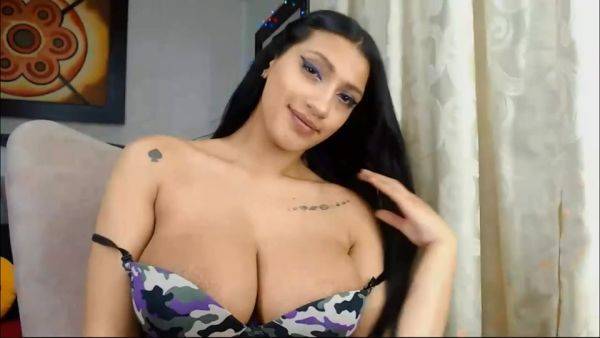 Busty Latina Babe Teaes In Front Of Webcam - hclips.com on poweredporn.com
