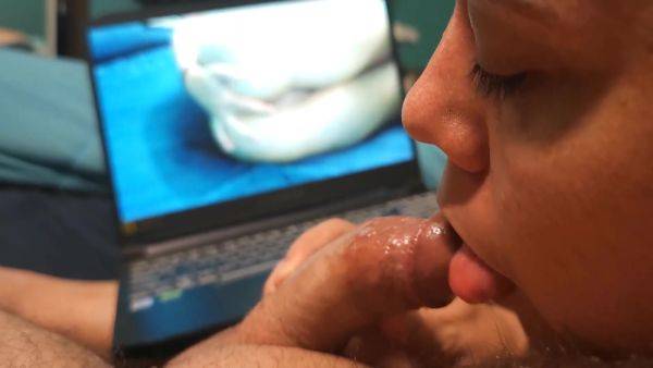 Watching My Porn While Giving Handjob - hclips.com on poweredporn.com