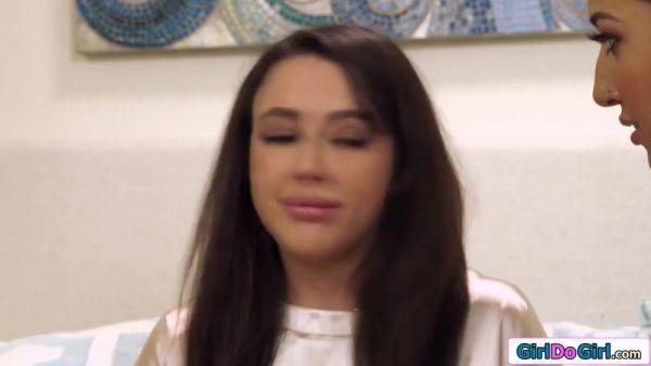 Lesbian couple is cute babes first pussy licking experience - hotmovs.com on poweredporn.com