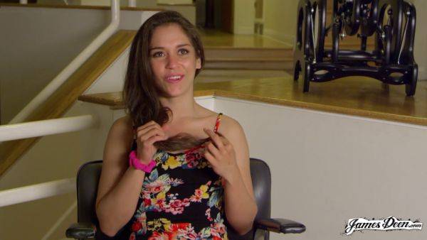 James Deen devours petite brunette's shaved pussy in HD - sexu.com on poweredporn.com