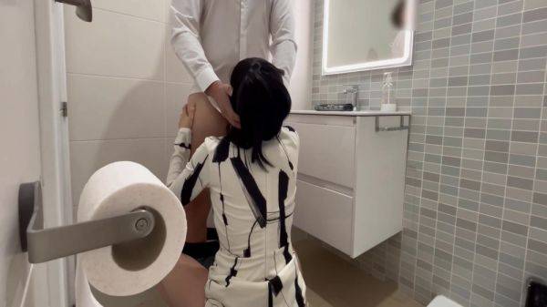 I Tell The Restaurant Waiter That Ill Wait For Him In The Bathroom To Fuck Him And Give Him A Blowjob Until He Finishes Cumming 5 Min - hclips.com on poweredporn.com