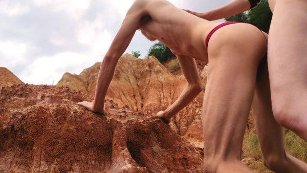 Girlfriend Pegs Her Slutty Boyfriend Moaning In Red Panties On A Hiking Trail - Red-and-violet - hclips.com on poweredporn.com