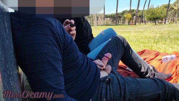 French Teacher Handjob Amateur On Public Park To Student With Cumshot With Miss Creamy - videomanysex.com - France on poweredporn.com