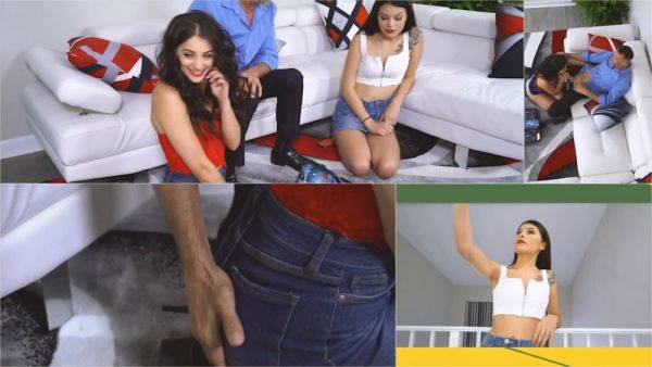 StepSis Demi Hawks Gives Stepbro A Sneaky Blowjob While Step Daddy Blindfolded - FamilyStrokes - sexu.com on poweredporn.com