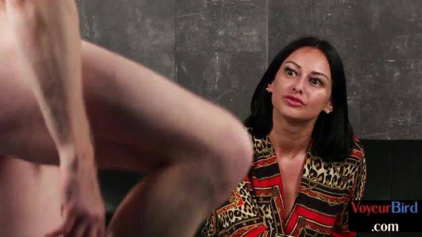 CFNM voyeur busty MILF teases her sub who jerks cock 4 her - txxx.com - Britain on poweredporn.com