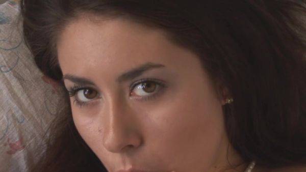 Cute babe licks her dildo before penetrating her cunt with it by Home Alone and Horny - hotmovs.com on poweredporn.com