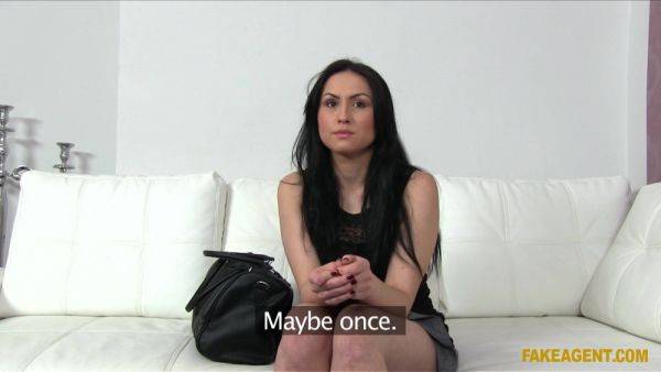 Smoking Hot Brunette Quits Her Bartending Job To Tend To Agent's Cock - Reality Casting with Kirschley Arres - xhand.com on poweredporn.com