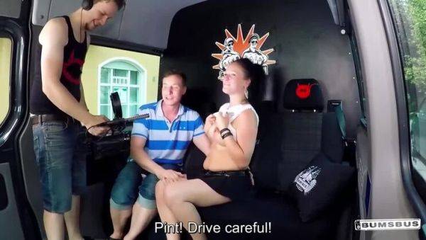 German Amateur Pearlin's Big Tit Bus Encounter with Cumshot - porntry.com - Germany on poweredporn.com