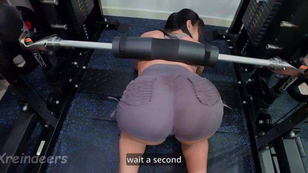 Curvy Asian step-sister stuck in home gym and her step-bro helped her with his dick - anysex.com on poweredporn.com